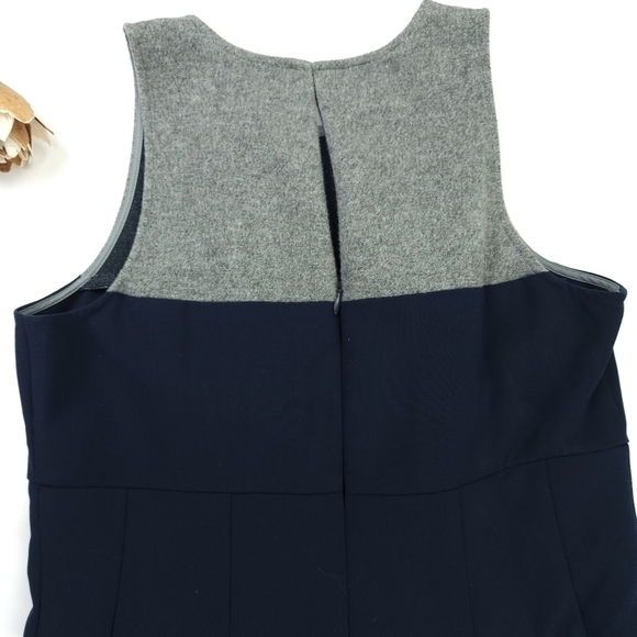 Loft  Blue Grey Color Block Dress Sz 4 - Picture 2 of 8